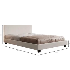 George - Tweepersoonsbed - Teddystof Wit - 140x200x78 cm