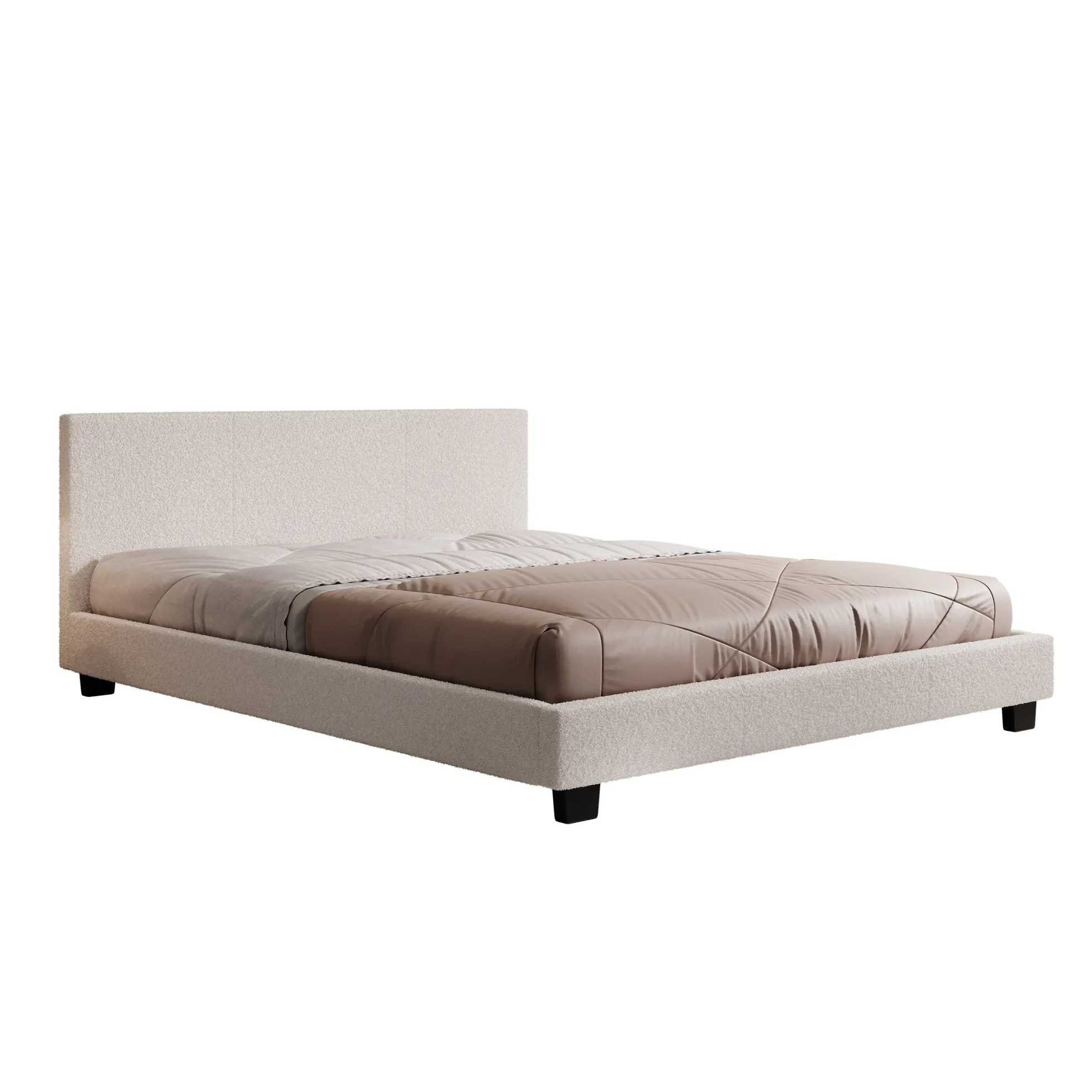 George - Tweepersoonsbed - Teddystof Wit - 160x200x78 cm