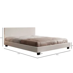George - Tweepersoonsbed - Teddystof Wit - 160x200x78 cm