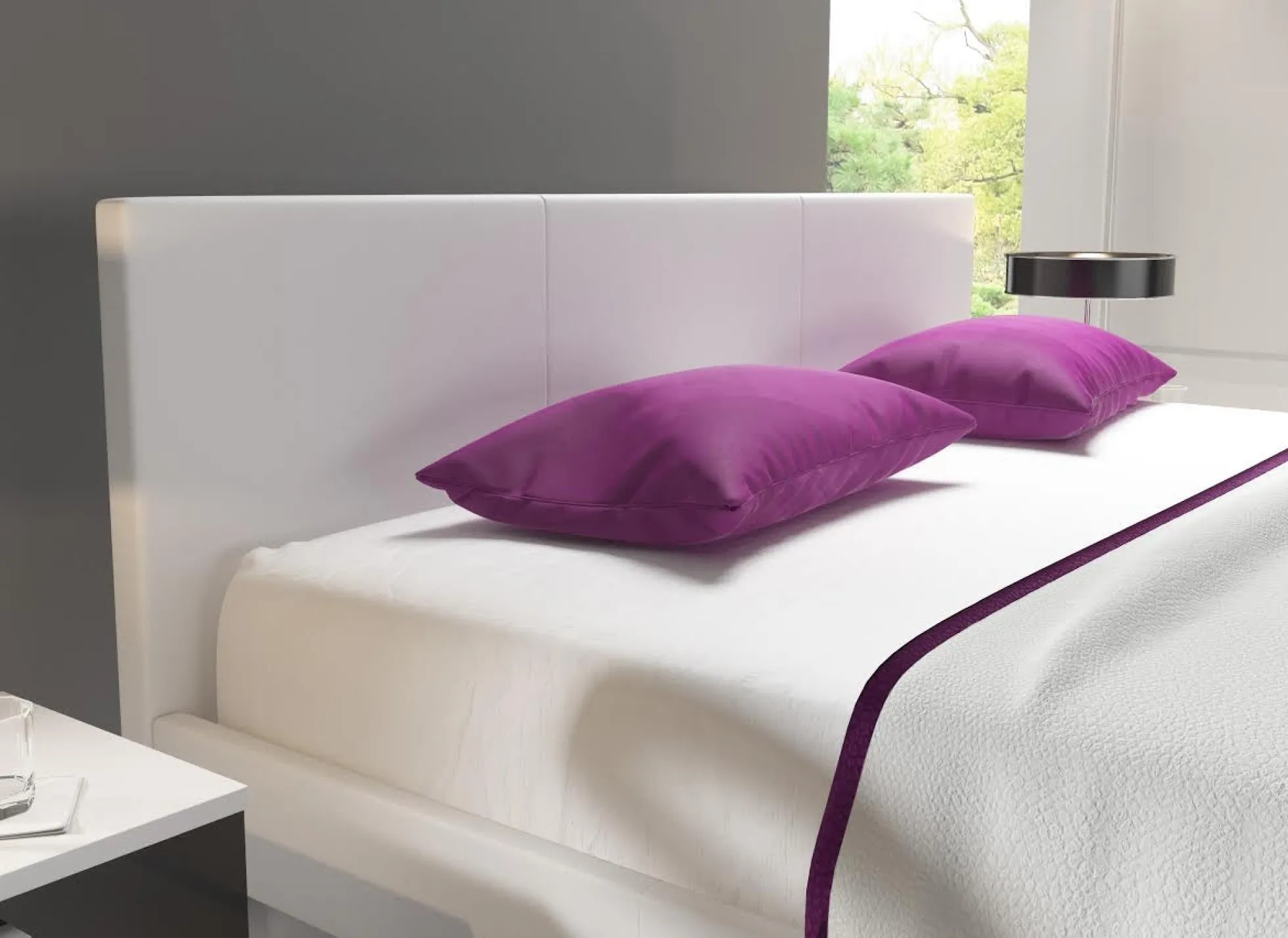 George - Tweepersoonsbed - Kunstleer wit - 160x200 cm