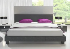 George - Tweepersoonsbed - Stof grijs - 140x200 cm
