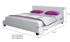 George - Tweepersoonsbed - Stof grijs - 140x200 cm