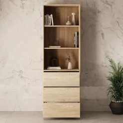 Gideon - Boekenkast - Eikenpatroon - 60x40x178 cm