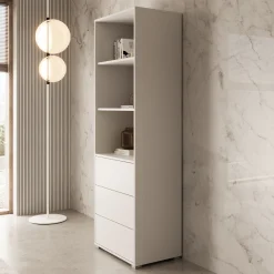 Gideon - Boekenkast - Wit - 60x40x178 cm