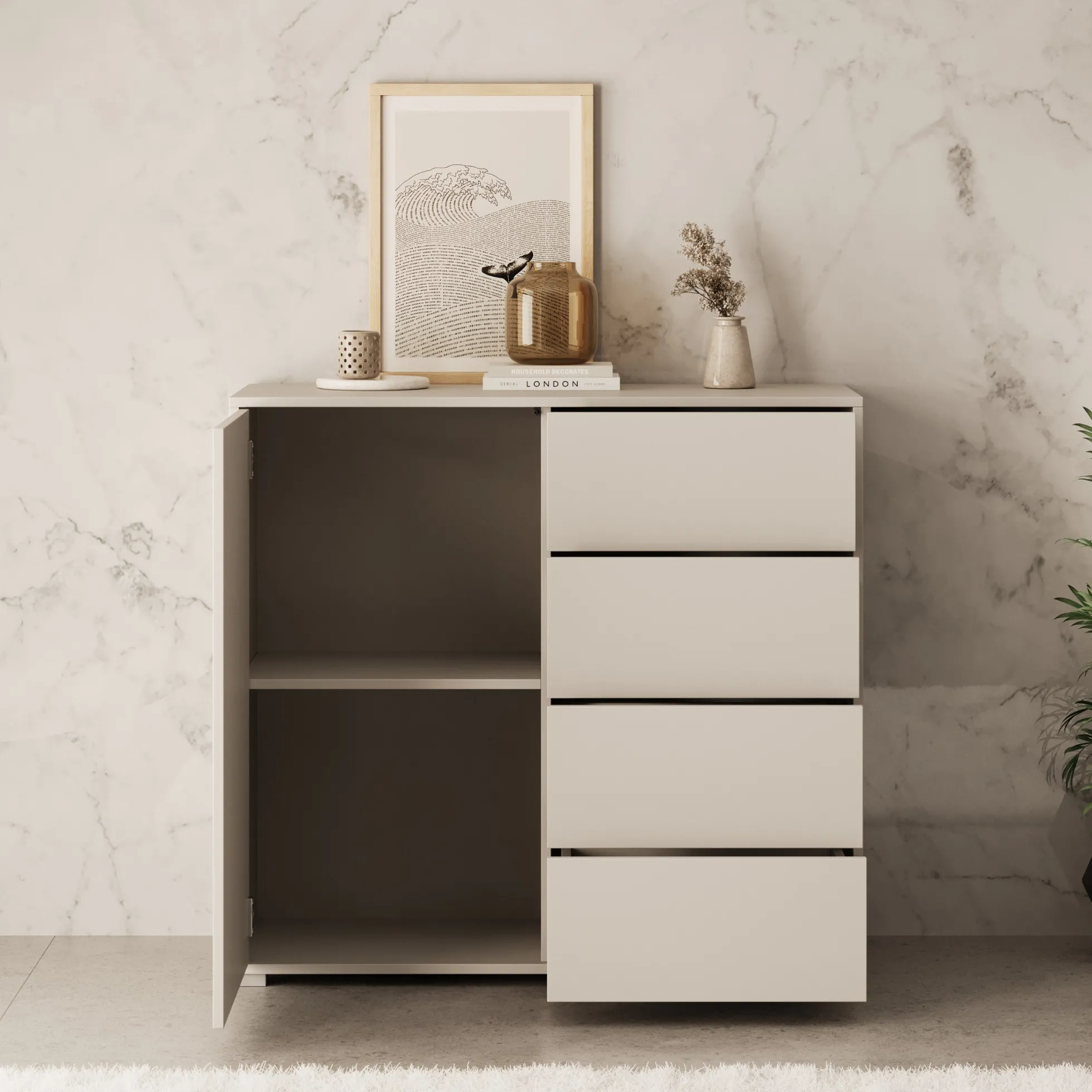 Gideon - Dressoir - Beige - 100x41x93 cm