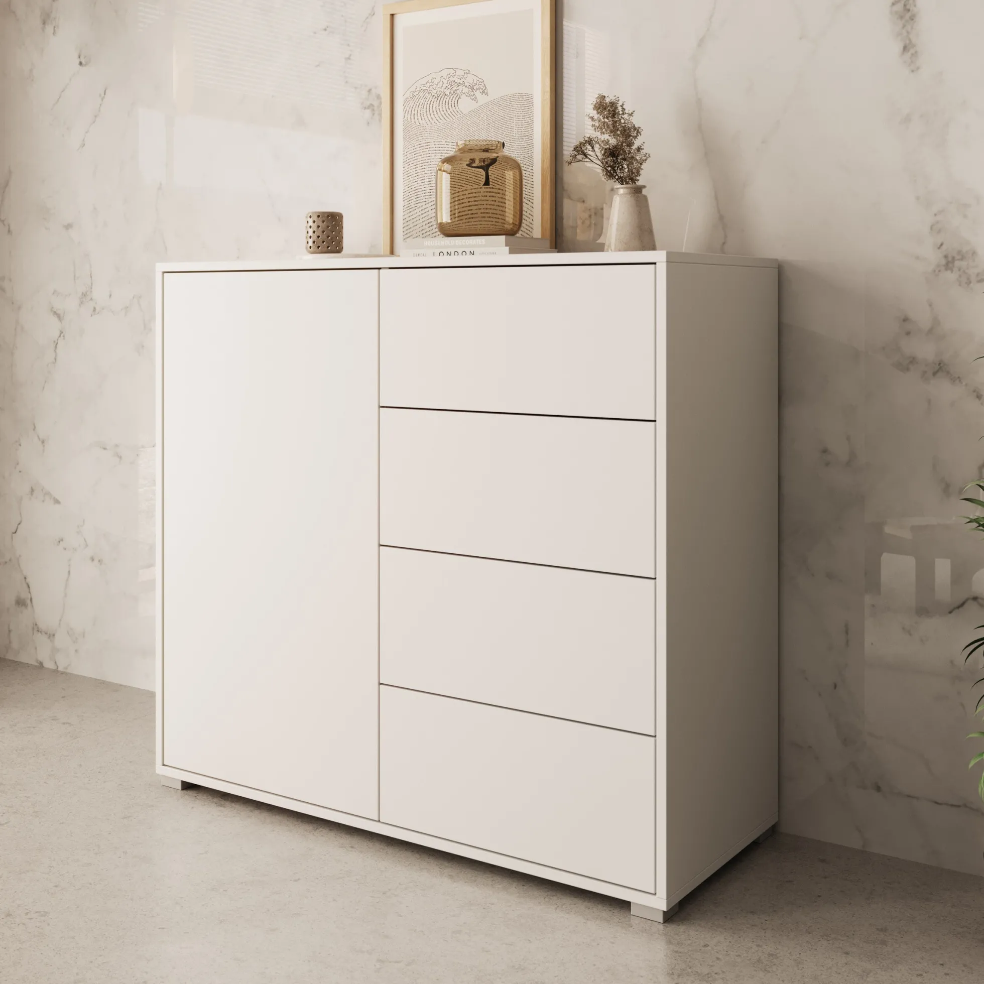 Gideon - Dressoir - Wit - 100x41x93 cm