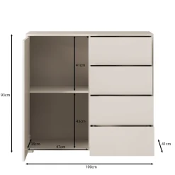 Gideon - Dressoir - Wit - 100x41x93 cm