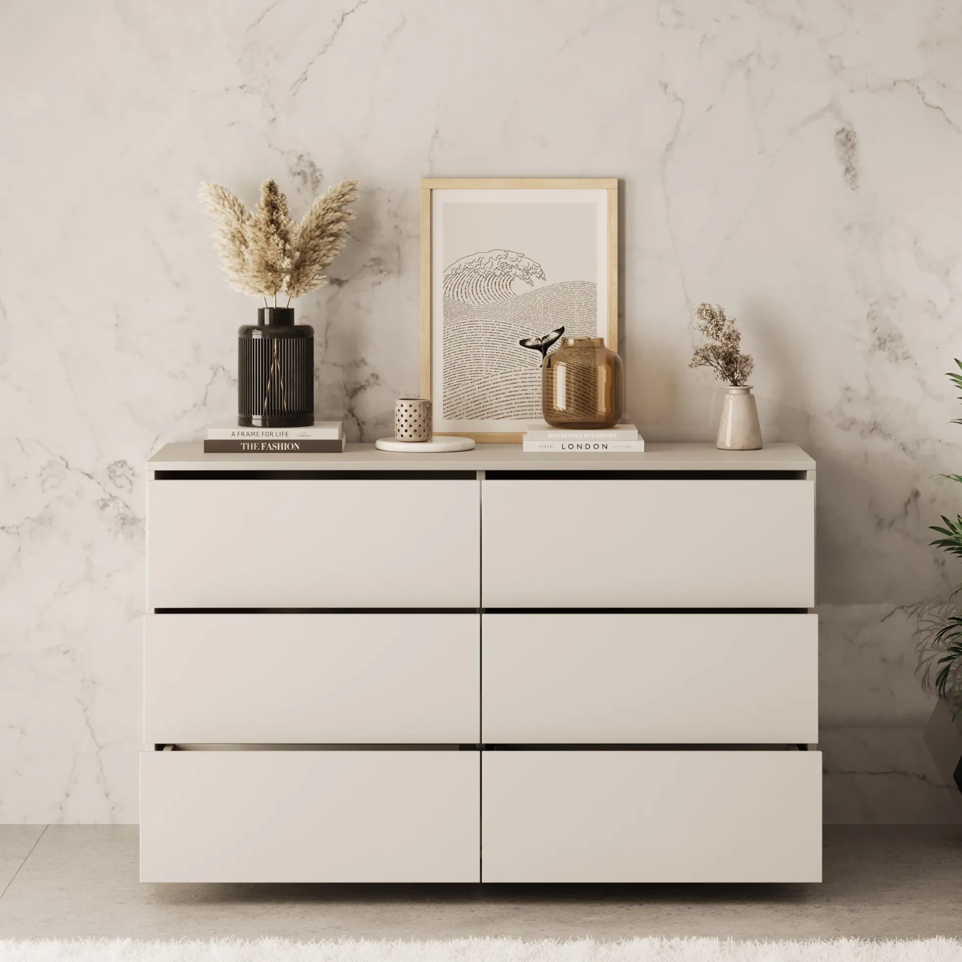Gideon - Ladekast - Beige - 120x41x73 cm