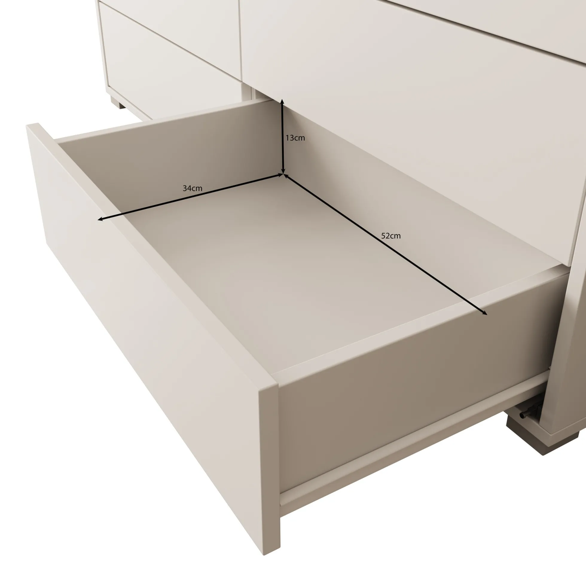 Gideon - Ladekast 8 lades - Wit - 120x41x93 cm