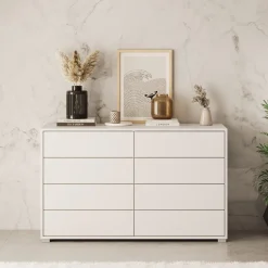 Gideon - Ladekast 8 lades - Wit - 120x41x93 cm