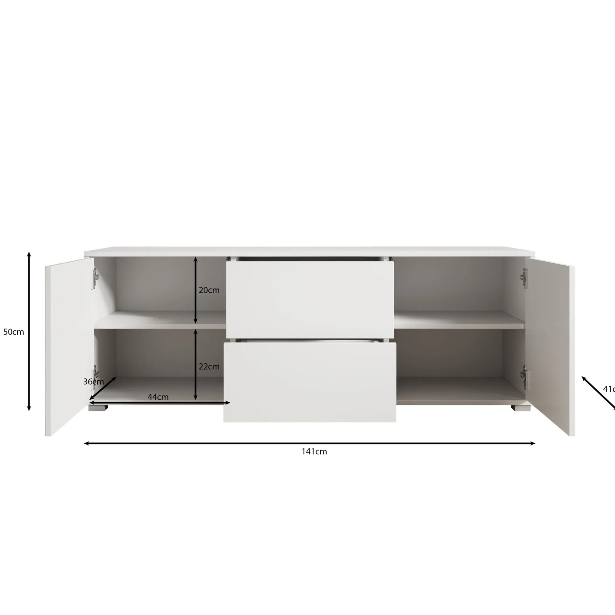 Gideon - TV-Meubel - Beige - 141x41x50 cm