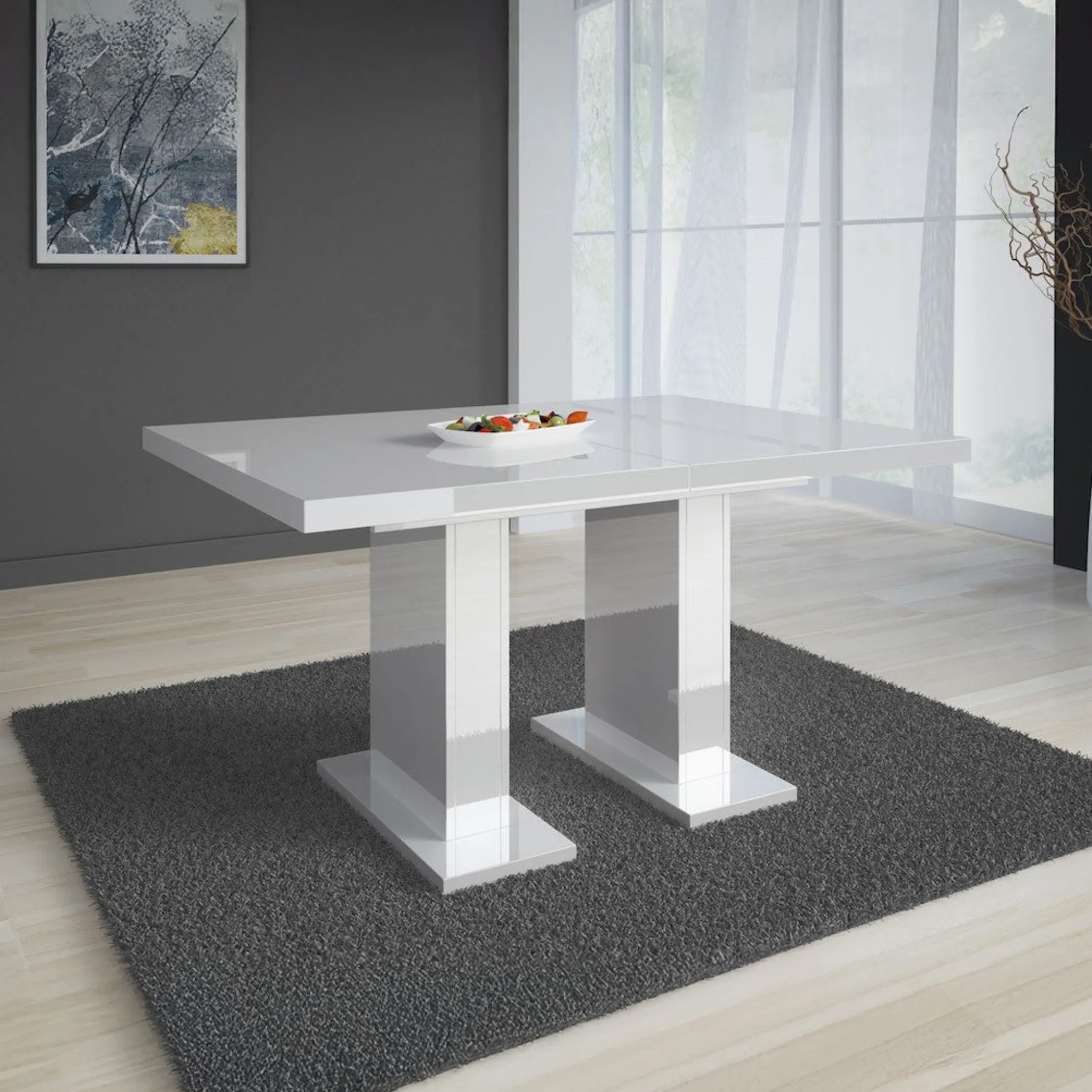 Glamour - Eetkamertafel - Wit - 120x80x76 cm