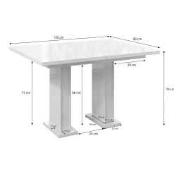 Glamour - Eetkamertafel - Zwart - 120x80x76 cm