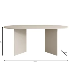 Glenne - Eetkamertafel ovaal - Donker eiken patroon - 185x90x75 cm