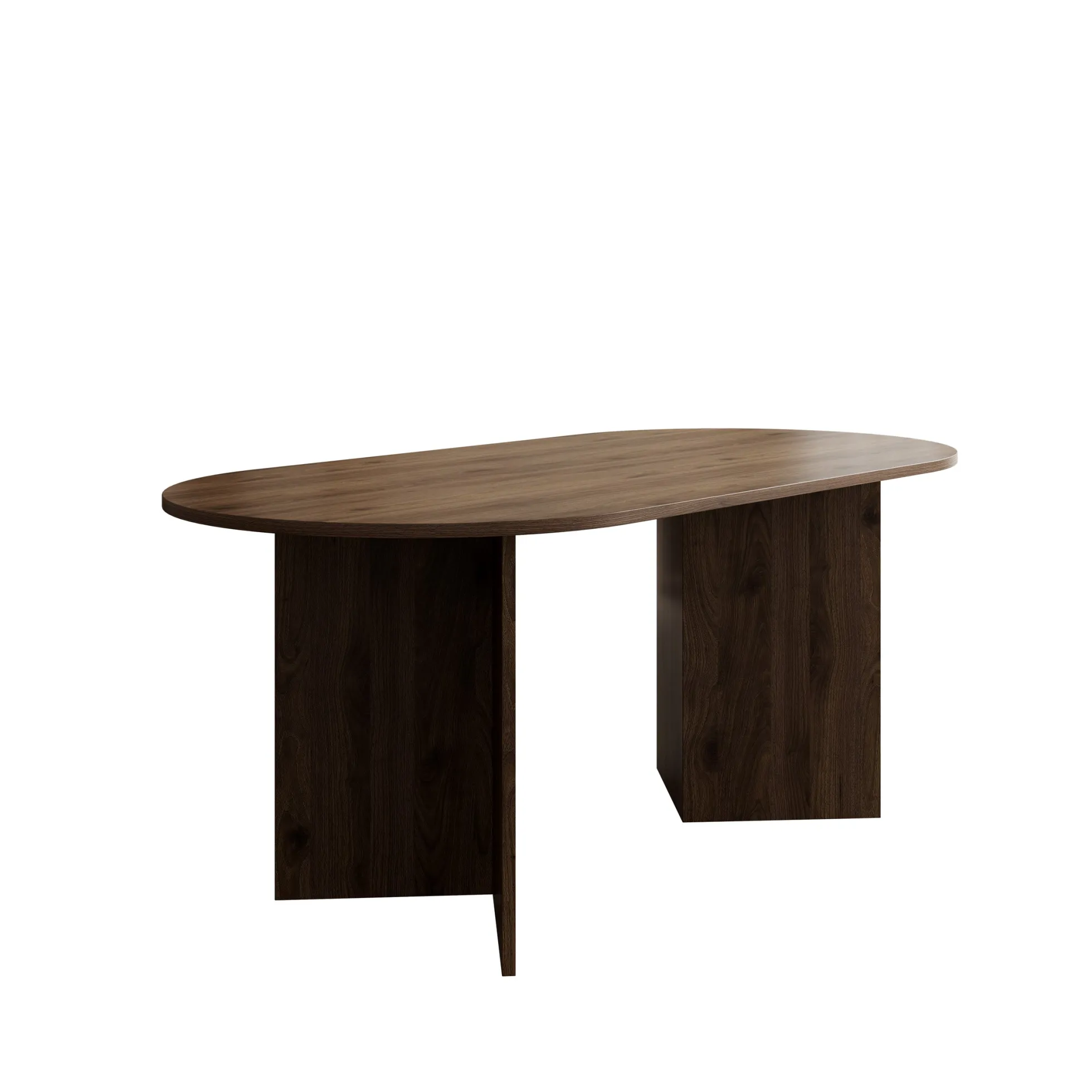 Glenne - Eetkamertafel ovaal - Donker eiken patroon - 185x90x75 cm