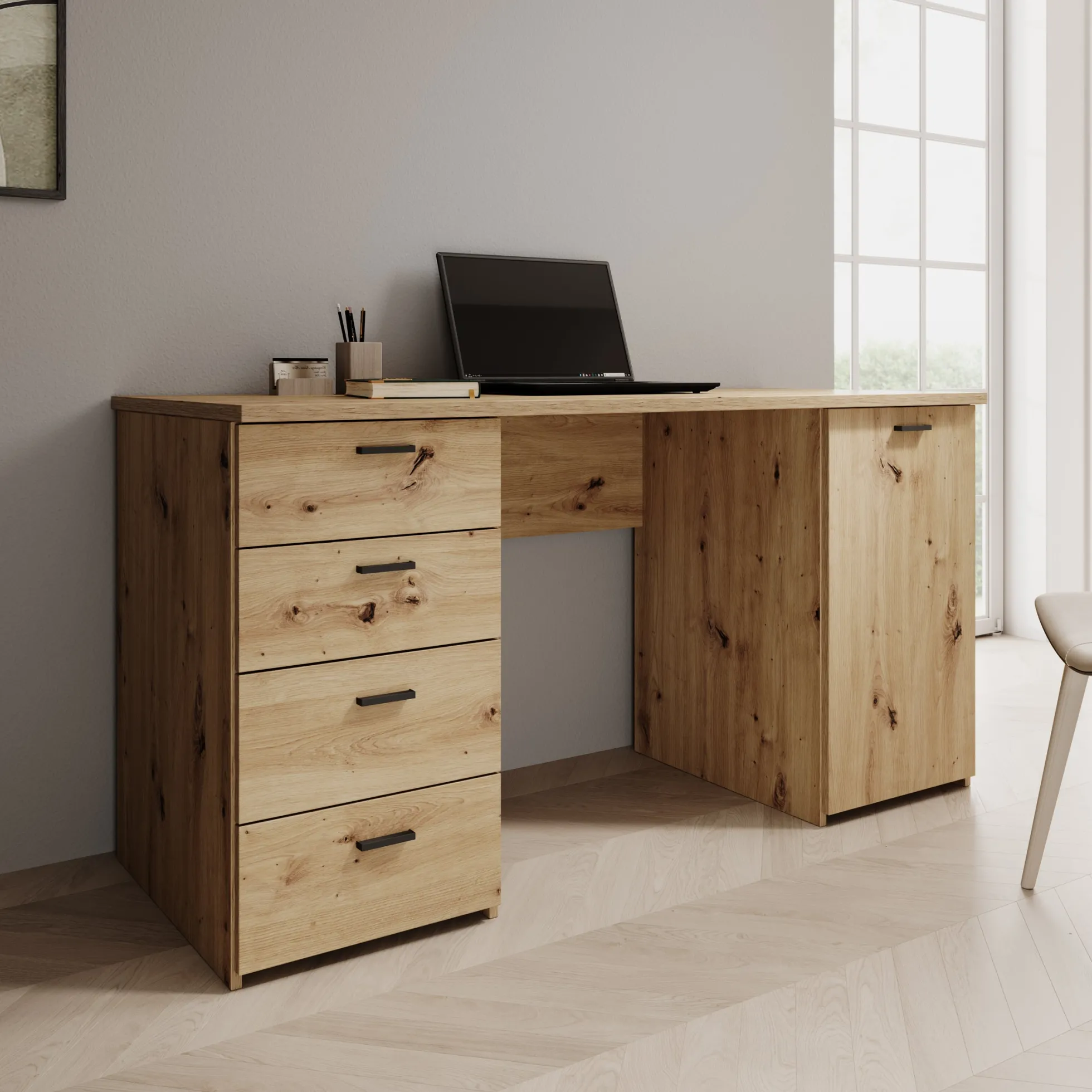 Glymp - Bureau - Eikenpatroon - 145x60x75 cm