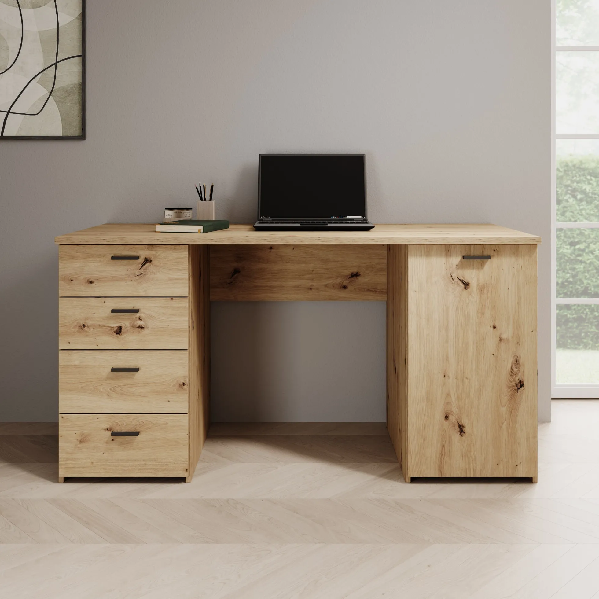 Glymp - Bureau - Eikenpatroon - 145x60x75 cm