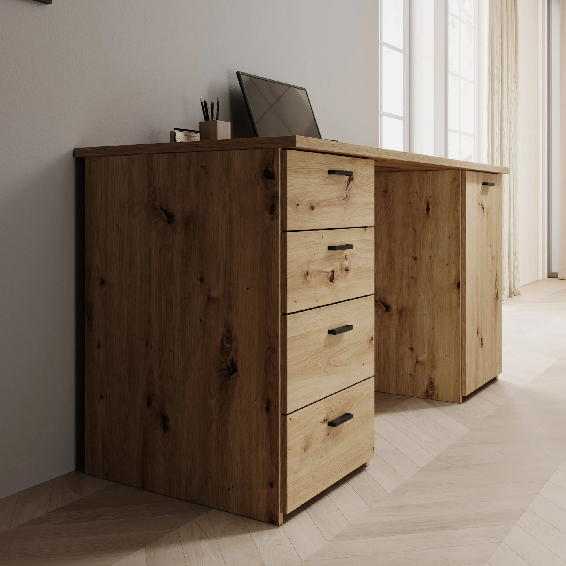 Glymp - Bureau - Eikenpatroon - 145x60x75 cm