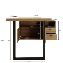 Glymp - Bureau - Eikenpatroon - 181x124x74 cm