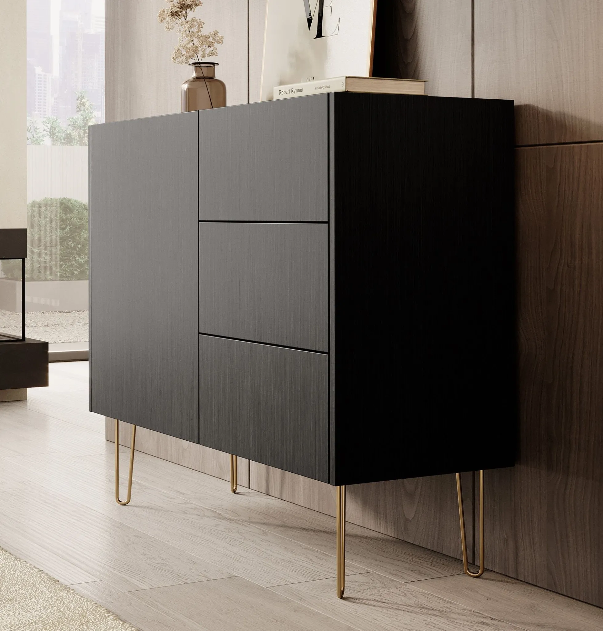 Hacienda - Dressoir - Zwart - 97x37x83 cm