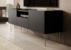 Hacienda - TV-Meubel met 2 deuren - Zwart - 144 cm