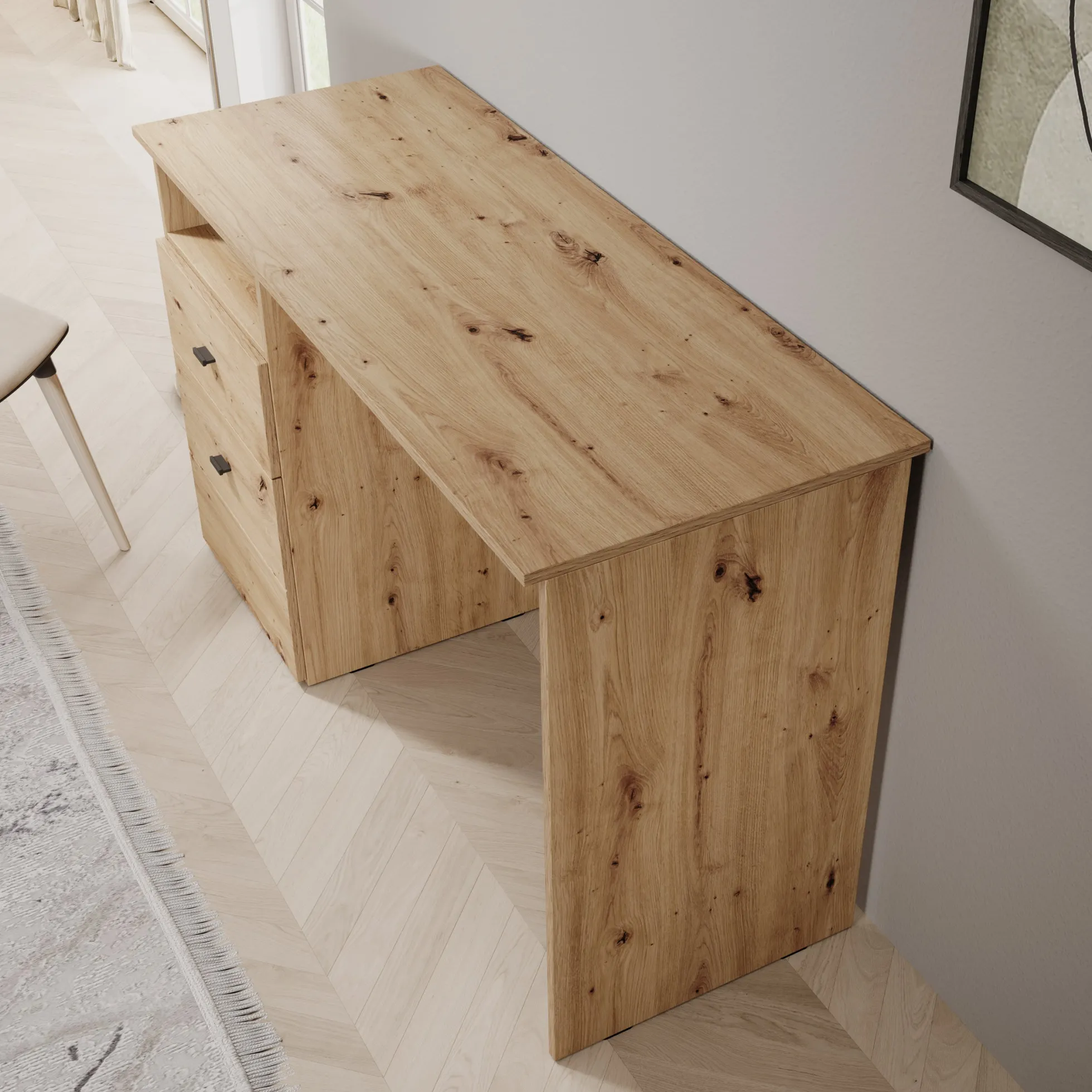Haroa - Bureau - Eikenpatroon - 127x51x77 cm