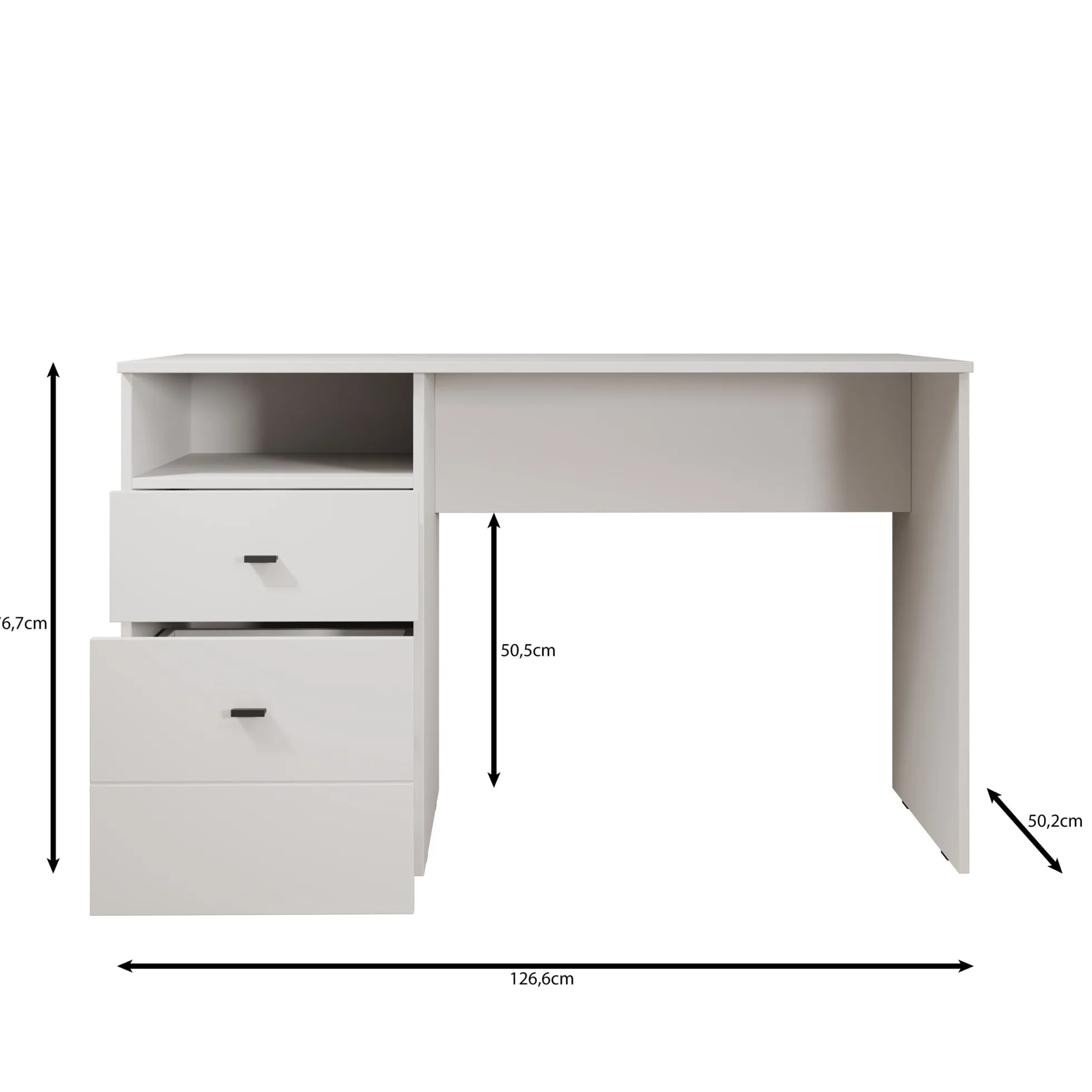 Haroa - Bureau - Wit - 127x51x77 cm