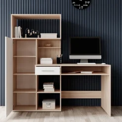 Harrah - Bureau - Eiken - Wit - 150 cm