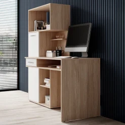 Harrah - Bureau - Eiken - Wit - 150 cm