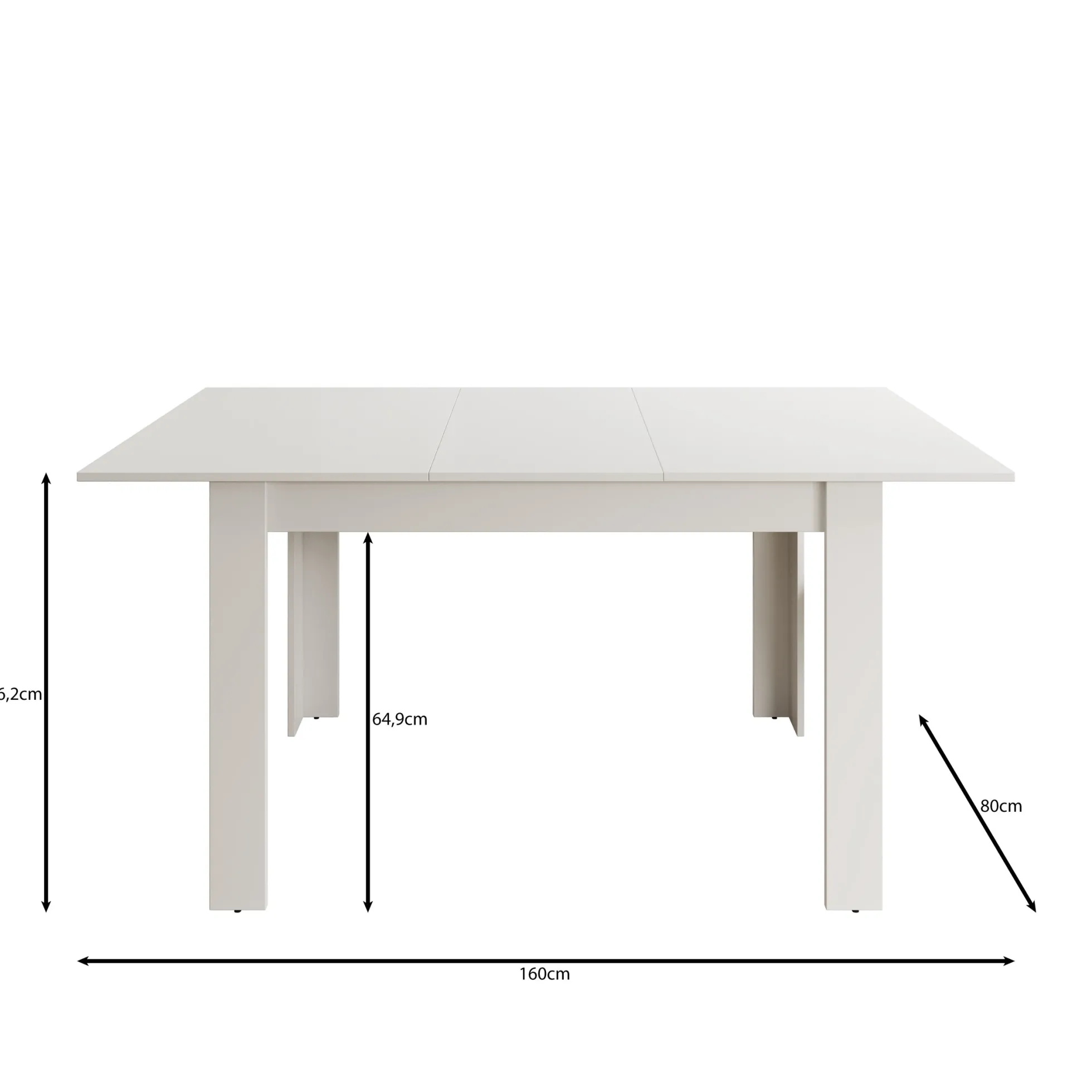 Haverford - Eetkamertafel - Uitschuifbaar - Eikenpatroon - 120x80x76cm
