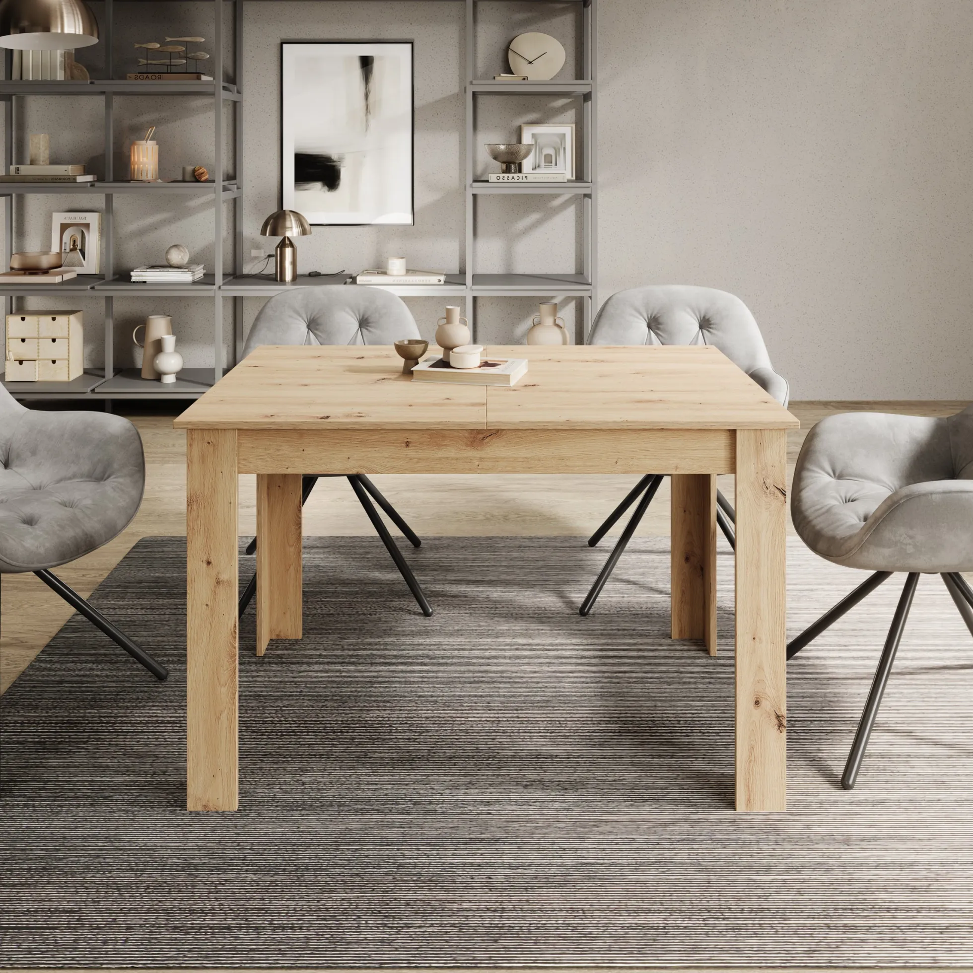 Haverford - Eetkamertafel - Uitschuifbaar - Eikenpatroon - 120x80x76cm