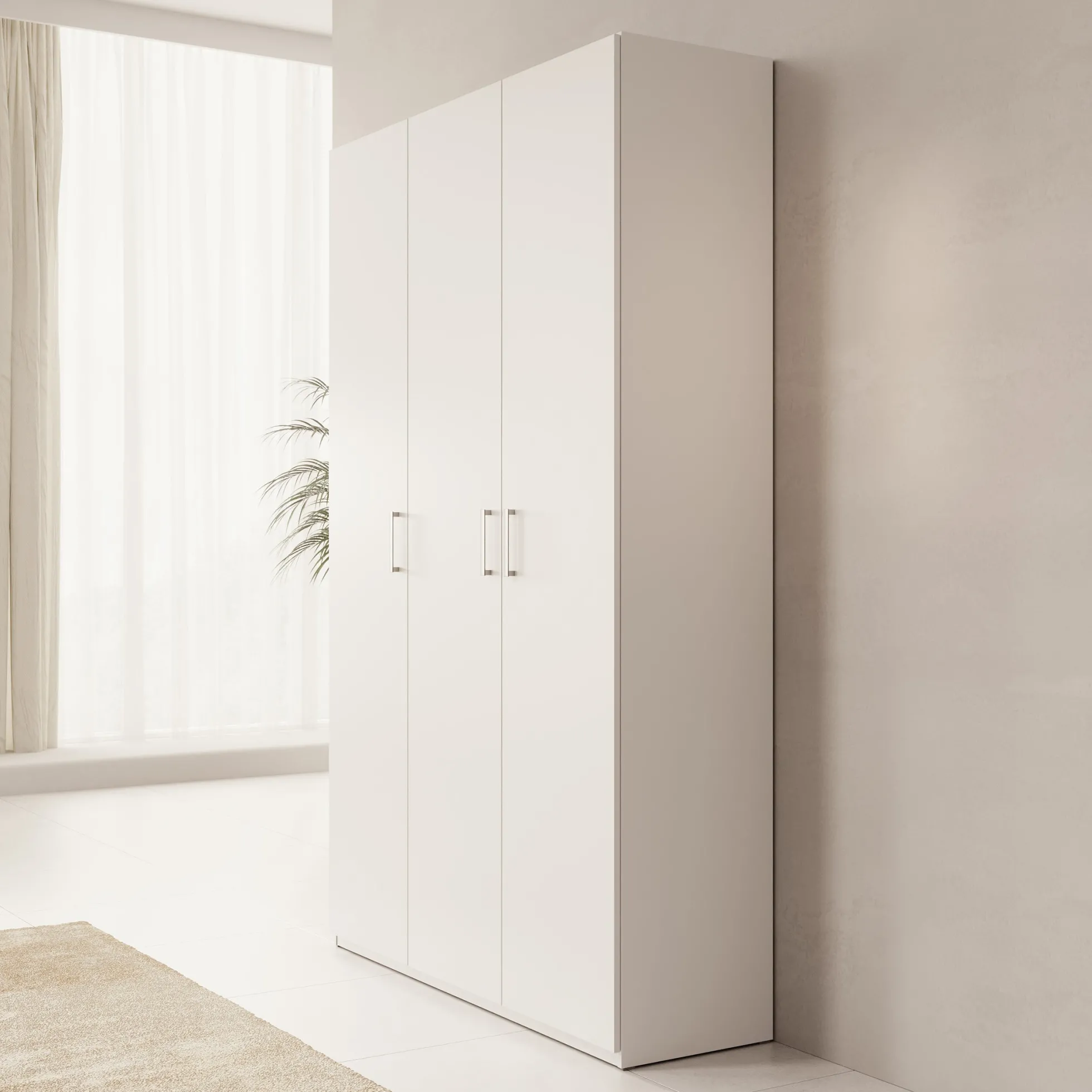 Havron - Kledingkast 3 deurs - Wit - 133x42x211 cm