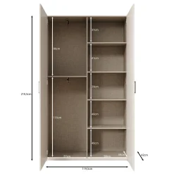 Havron - Kledingkast 2 deurs - Wit - 120x42x211 cm