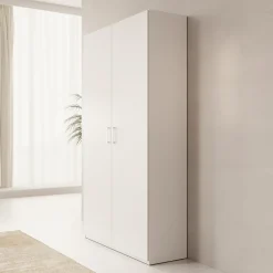 Havron - Kledingkast 2 deurs - Wit - 120x42x211 cm
