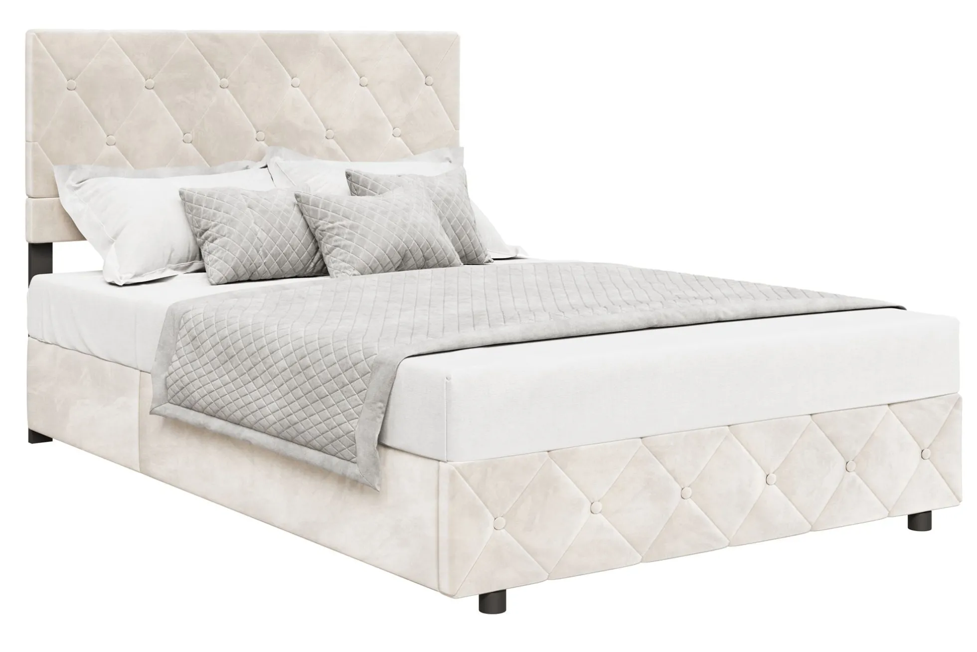Hernandez - Tweepersoonsbed met opbergruimte - Beige - 140x200 cm