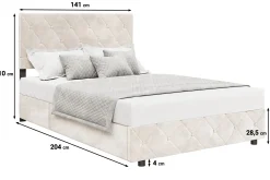 Hernandez - Tweepersoonsbed met opbergruimte - Beige - 140x200 cm
