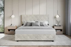 Hernandez - Tweepersoonsbed met opbergruimte - Beige - 160x200 cm