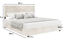 Hernandez - Tweepersoonsbed met opbergruimte - Beige - 180x200 cm