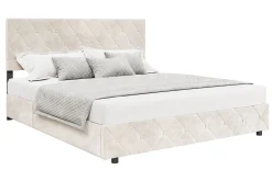 Hernandez - Tweepersoonsbed met opbergruimte - Beige - 180x200 cm