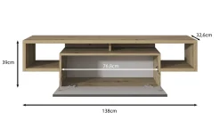 Hertha - TV-Meubel - Antraciet - 138 cm