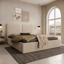 Hibrido - Tweepersoonsbed - Beige teddystof - 160x200 cm