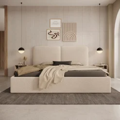 Hibrido - Tweepersoonsbed - Beige teddystof - 180x200 cm