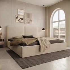 Hibrido - Tweepersoonsbed - Beige teddystof - 180x200 cm