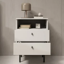 Hidde 2 - Nachtkastje - Wit - 50x36x69 cm