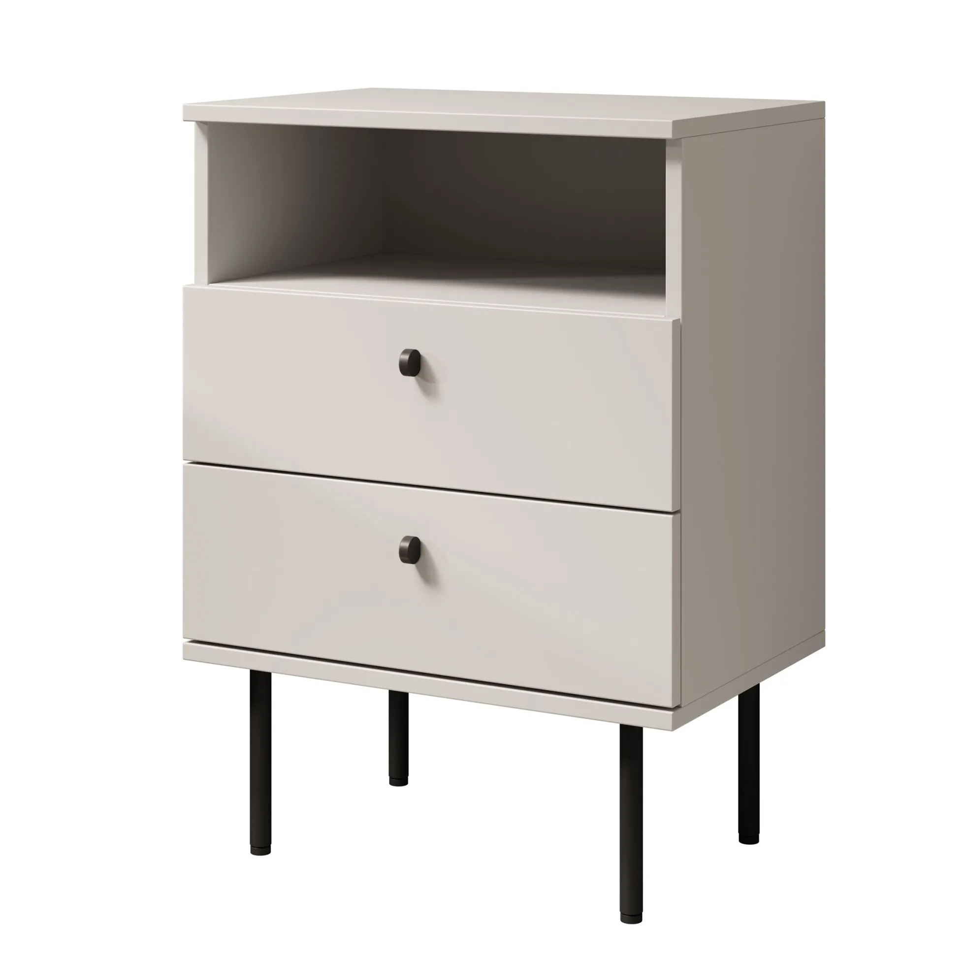 Hidde 2 - Nachtkastje - Wit - 50x36x69 cm