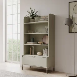 Hill - Boekenkast - Beige - 89x40x159 cm