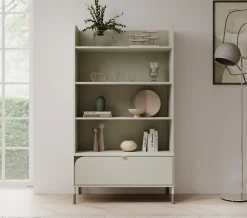 Hill - Boekenkast - Beige - 89x40x159 cm