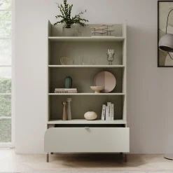 Hill - Boekenkast - Beige - 89x40x159 cm