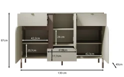 Hill - Dressoir - Beige - 130x40x87 cm