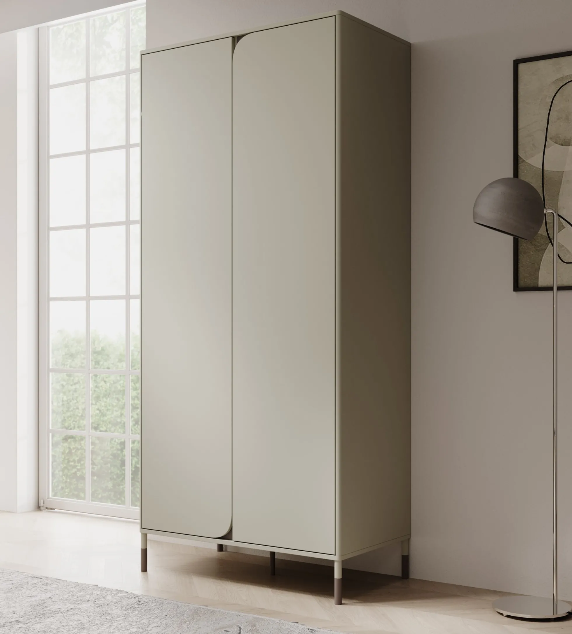 Hill - Kledingkast 2-deurs - Beige - 92x50x201 cm